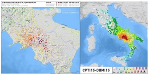 Figura 1. Mappa delle intensità del terremoto del 23 novembre 1980.