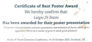 il premio Best Poster Award” (Elsevier) alla Dott.ssa Luigia Di Stasio